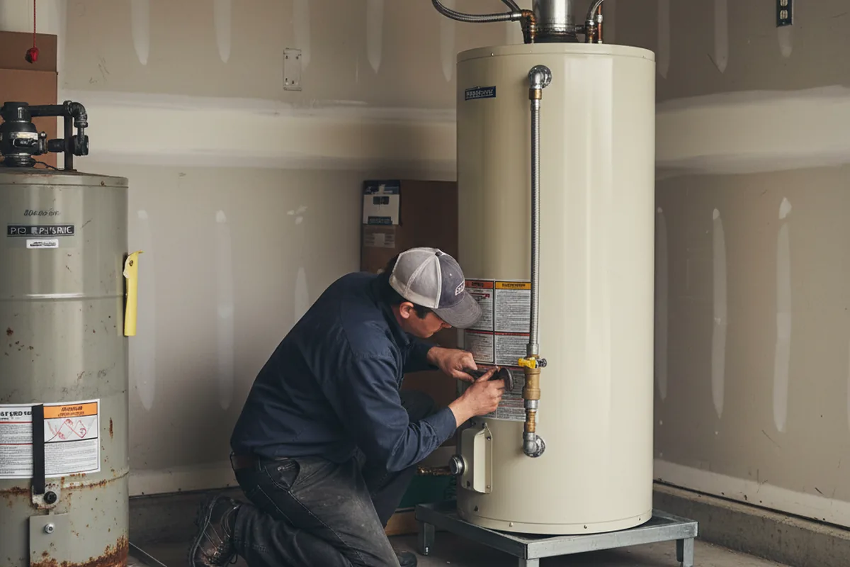 Water heater and shutoff valve replacement in North Bay