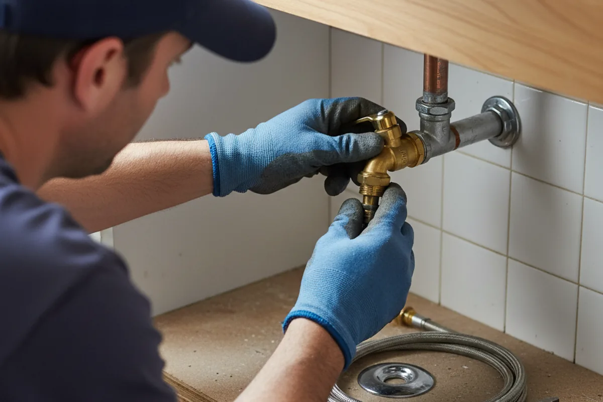 Shutoff valve and fitting work during Burst Pipe Repair in North Bay